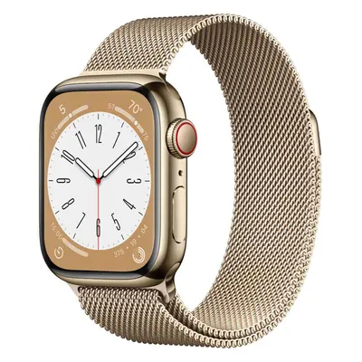 Apple Watch Series 8 GPS + Cellular, 41mm, Gold Stainless Steel Case, Gold Milanese Loop