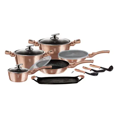 Set oale marmorate 14+2 piese Rose Gold Metalic Line Berlinger Haus BH 7124