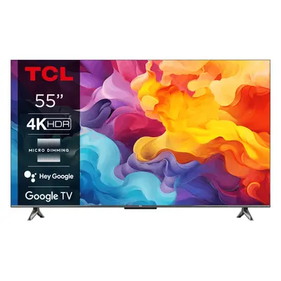 Televizor TCL LED 55V6B, 139 cm, 4K, Google TV, Amazon Alexa, Clasa E, 2024