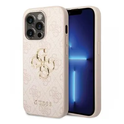 Guess Husa PU 4G Metal Logo iPhone 15 Pro Max Roz