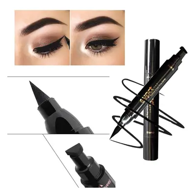 Oferta 1+1 | Eyeliner cu stampila, Negru, Cat Eye