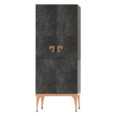 Dulap soldat baie dublu Pierre Cardin Venus, negru-aramiu, 70x150 cm