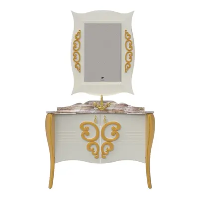 Set mobilier baie Pierre Cardin Hermitage, 3 piese, alb, 115 cm