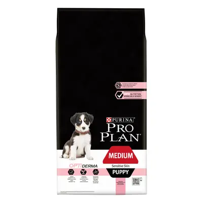 Hrana uscata pentru caini Purina Pro Plan Medium Puppy, Somon, Piele Sensibila, 12kg