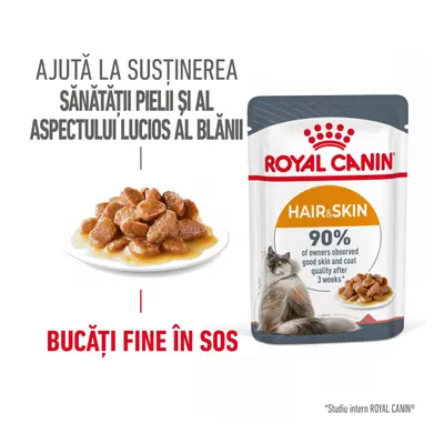 Royal Canin HairSkin Care Adult hrana umeda pisica, piele si blana (in sos), 12 x 85 g