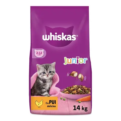 Hrana uscata pentru pisici Whiskas Junior, Pui, 14kg