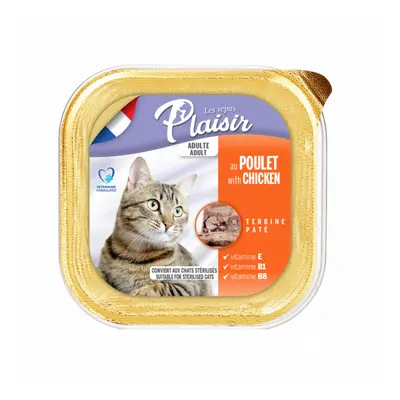 Hrana umeda pentru pisici Plaisir, Pui, 32 x 100g