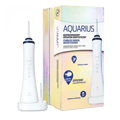 Irigator oral/ dus bucal Vitammy Aquarius, incarcare wireless, Alb