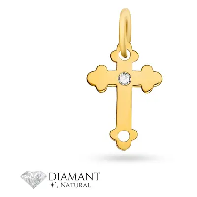 Pandantiv Cruciuliță din Aur 14k și diamant natural