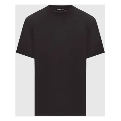 Black t-shirt with monogram logo embroidery Tom Ford