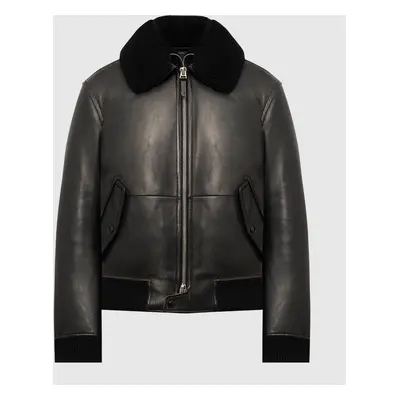 Black leather down jacket Tom Ford