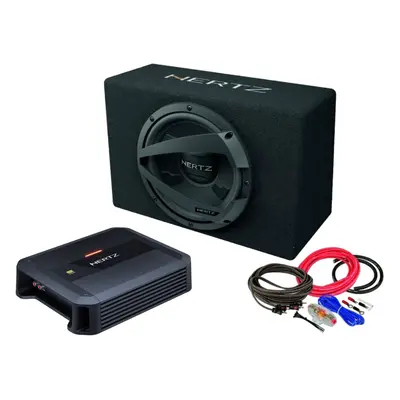 Pachet Subwoofer auto HERTZ DBX 30.3 + Amplificator Hertz Dieci Power 2.200 + Kit de cabluri com