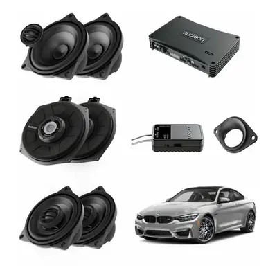 Pachet sistem audio Plug&Play Audison dedicat BMW K4M X4M + Amplificator AP F8.9bit 1040W + Cone