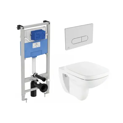 Set vas Wc Debba Rimless Roca suspedat cu capac + rezervor incastrat Ideal Standard Prosys si cl