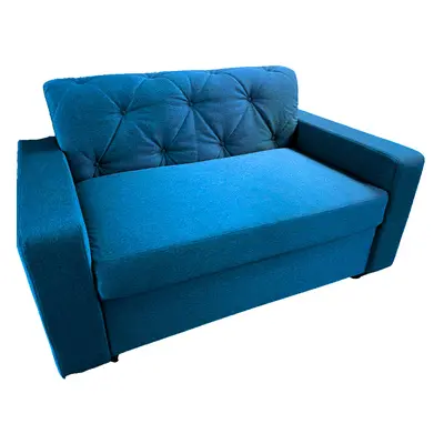 Canapea Fixa Tito, 2 locuri, 155x83x85cm, Luna V-14 Blue, Glasspandoor