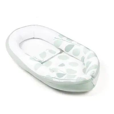 Doomoo - Baby Nest din bumbac organic Cocoon Leaves Aqua Green