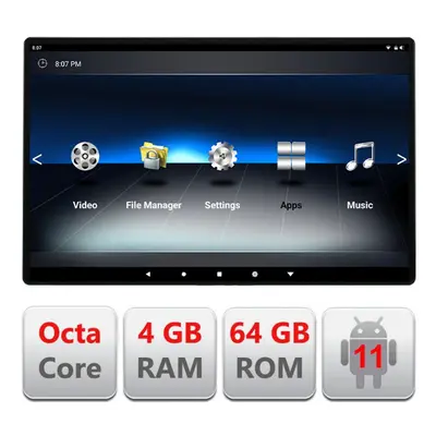 Monitor 10.1" Android 11 4G pentru tetieră Ecran IPS tactil HD Video Music TV Player Intrare HDM