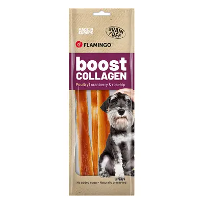 3x60g Boost Fâșii de colagen cu pui Flamingo Gustări pentru câini