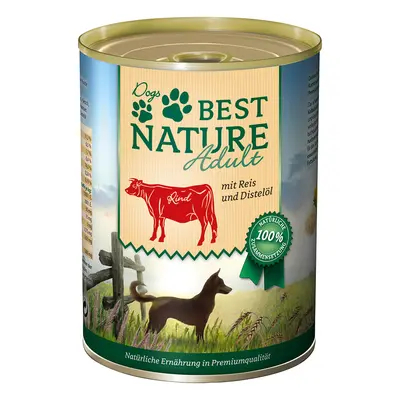 6x400g Vită, orez și ulei de armurariu Dog Adult Best Nature Hrană câini