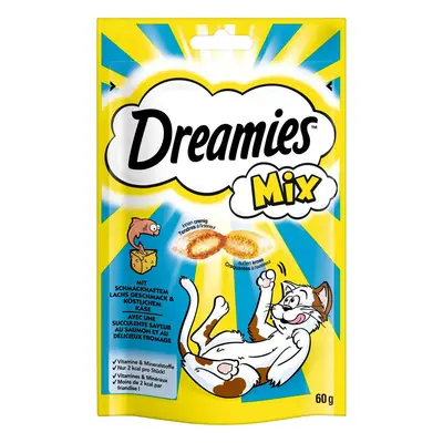 60g Somon și brânză Mix Dreamies Snackuri pentru pisici