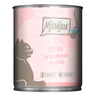 24x800g pui suculent cu ulei de somon Kitten MjAMjAM Hrană pisici