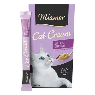 66 x 15 g Miamor Cat Snack Cremă cu malț & brânză pentru pisici