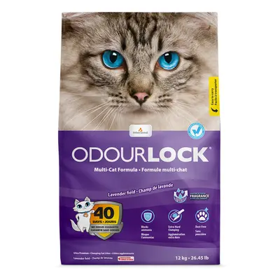 2x12kg ODOURLOCK Nisip cu parfum de lavandă pentru pisici