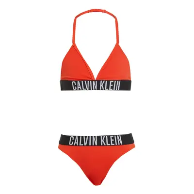 Calvin Klein Swimwear Costum de baie două piese 'Intense Power' roșu orange / negru / alb