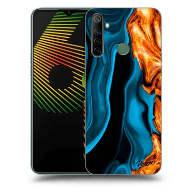 Husă transparentă din silicon pentru Realme 6i - Gold blue