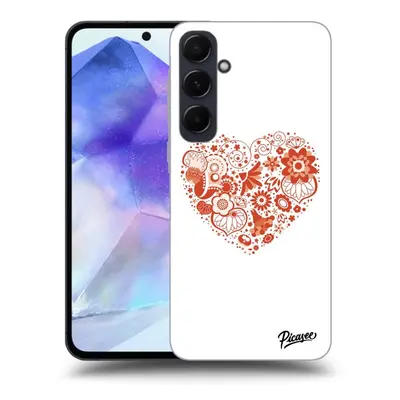 Husă neagră din silicon pentru Samsung Galaxy A55 5G A556B - Big heart