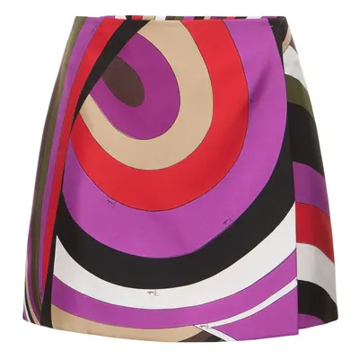 Printed Silk Twill Mini Skirt