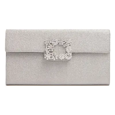 Sparkle Buckle Satin Envelope Clutch