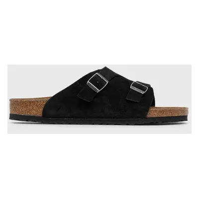 Birkenstock papuci din piele culoarea negru