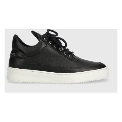 Filling Pieces sneakers din piele întoarsă Low top Bianco Perforated culoarea negru, 10128821861