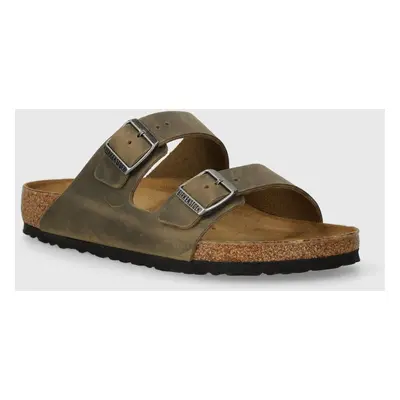 Birkenstock papuci din nubuc Arizona culoarea verde