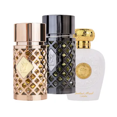 Pachet 3 parfumuri best seller, Jazzab Gold 100 ml + Jazzab Silver 100 ml + Opulent Musk 100 ml