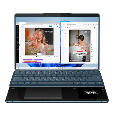 Laptop Lenovo Yoga Book 9 13IMU9 cu procesor Intel® Core™ Ultra 7 155U pana la 4.8GHz, 2 x 13.3"