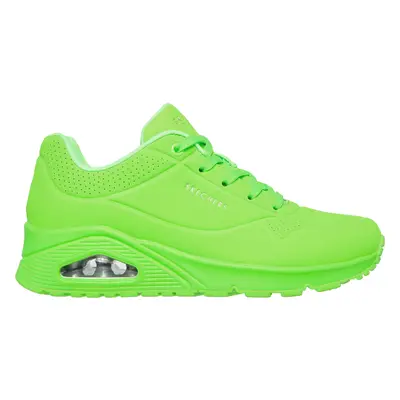 Pantofi sport, dama, SKECHERS UNO-NIGHT SHADES 73667-LMGN verde neon, piele ecologica