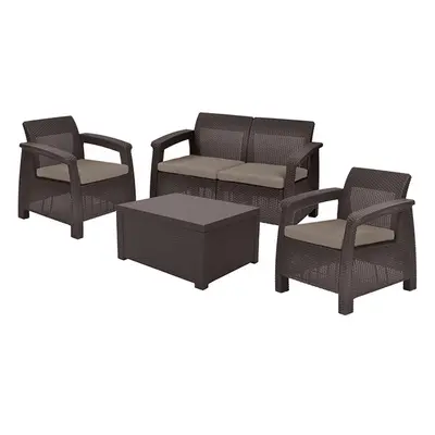 Set mobilier de gradina Corfu II BOX Maro / Gri-Taupe