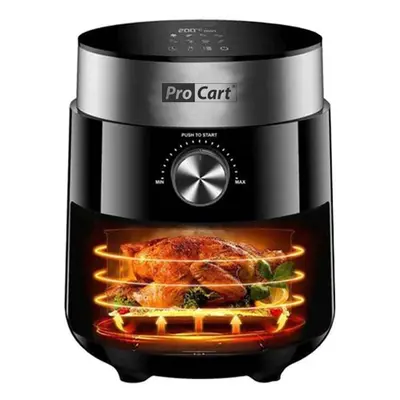 Friteuza cu aer cald AirFryer 1200 W, capacitate 2.5 L, display digital LED, ProCart, RESIGILAT