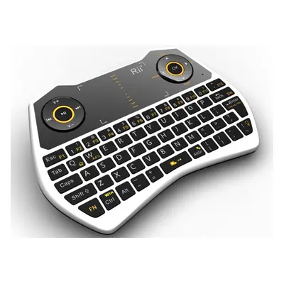 Mini tastatura Rii i28C, wireless, iluminata, touchpad, pentru Computer, Smart TV Alb