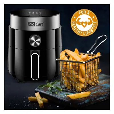 Friteuza cu aer cald AirFryer 1200 W, capacitate 2.5 L, display digital LED, ProCart