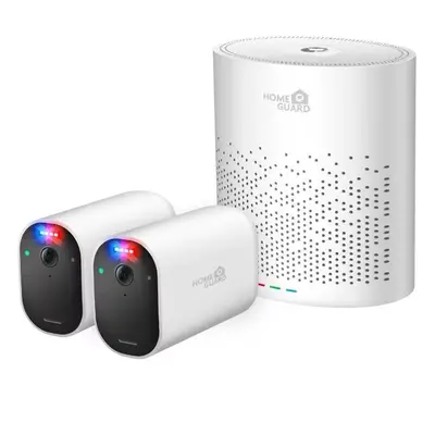 Sistem de securitate fara fir, 2 camere si sirena 100 dB, Wi-Fi Smart Hub 2K QHD, 2560x1440, 8 c