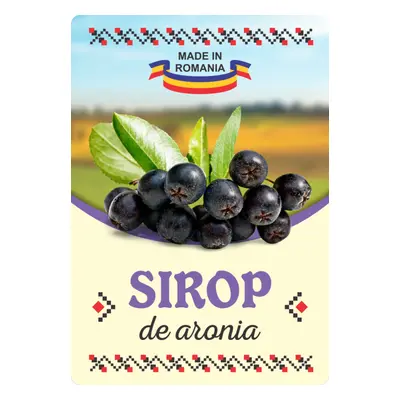 Etichete sticle personalizate, Sirop de aronia, 100x70 mm, 1000 buc rola