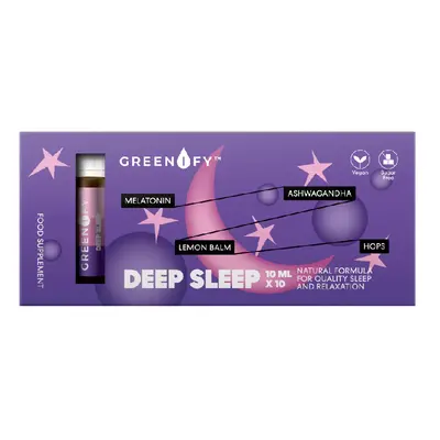 Fiole buvabile pentru somn profund Deep sleep Shots, 10ml *10 fiole, Greenify