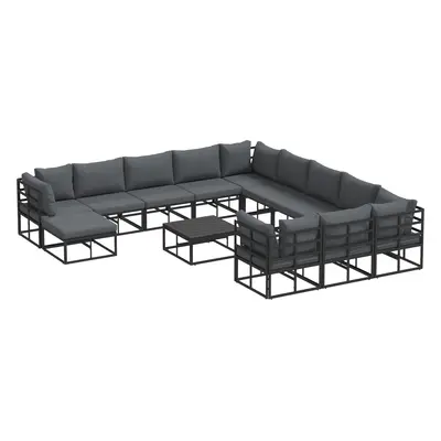 vidaXL Set de canapele pentru grădină pcs Negru