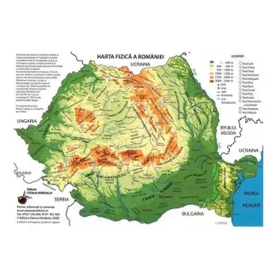 Plansa harta Romaniei pliata