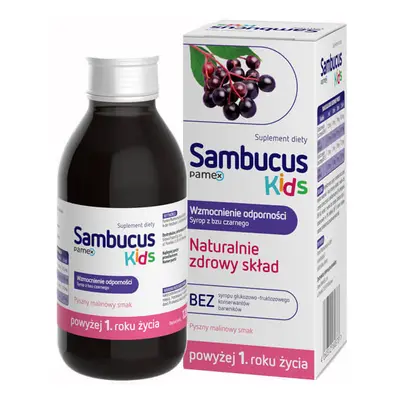 Sambucus Kids, sirop pentru copii cu vârsta peste 1 an, aromă de zmeură, 120 ml