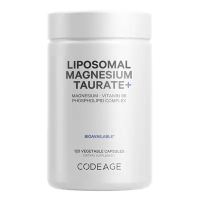 Codeage Liposomal Magnesium Taurate+, Magneziu Taurat Lipozomal Cu Vitamina B6, 120 Cps