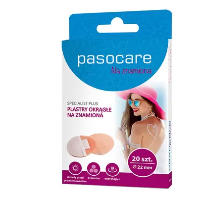 Pasocare Specialist Plus, plasturi rotunzi pentru semne de naștere, 22 mm, 20 bucăți